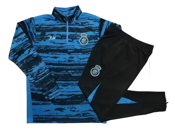Al Nassr FC Soccer Sweater Tracksuit Black&Blue 2023/24