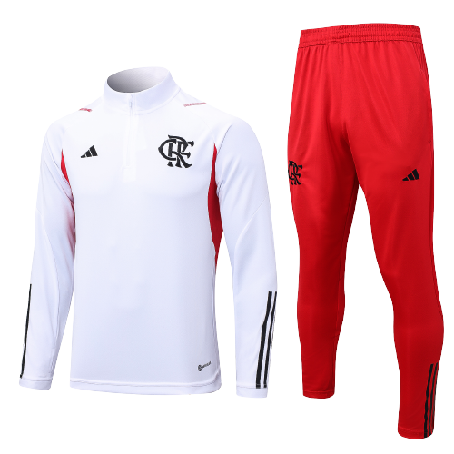 Flamengo Soccer Sweater Tracksuit White 2023/24