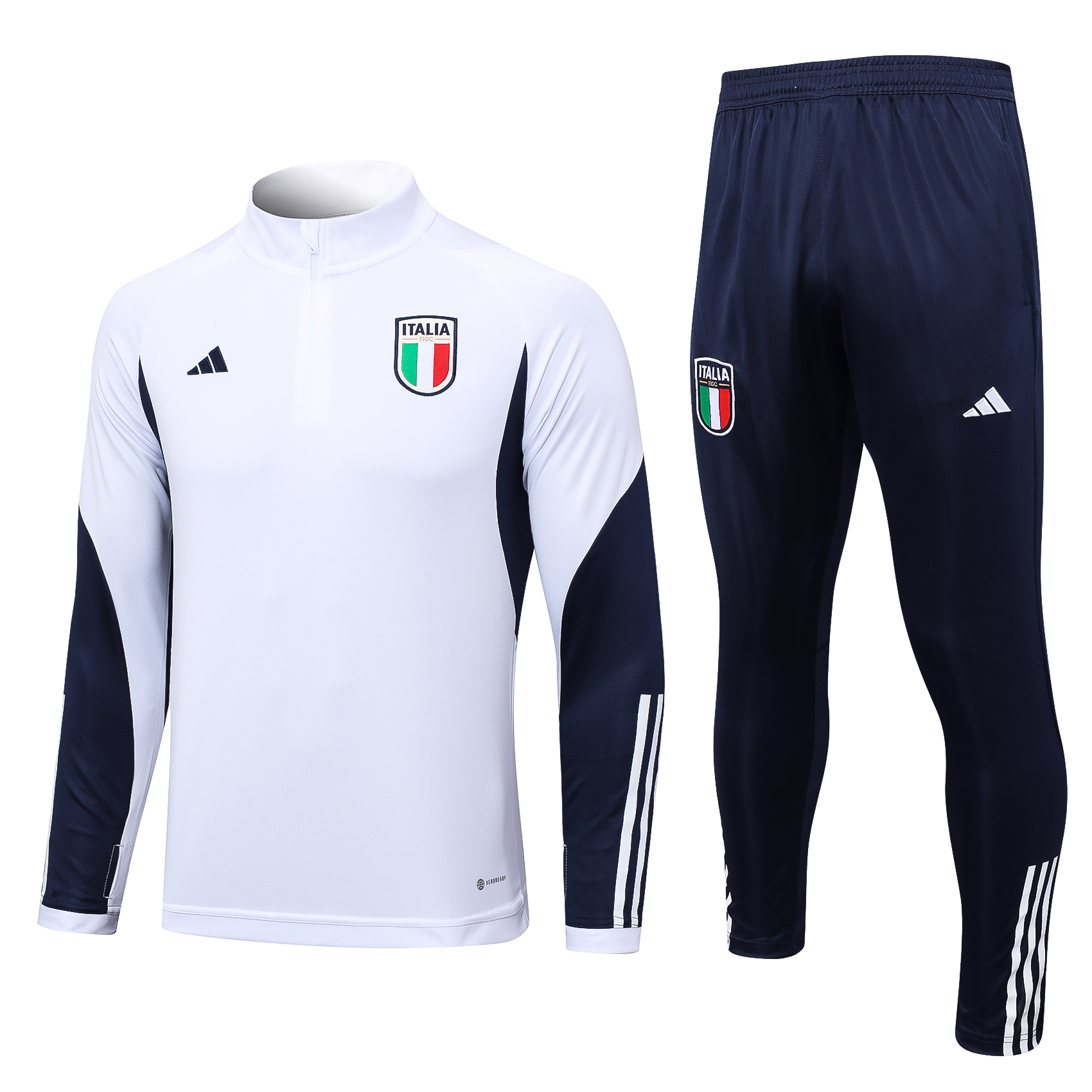 Italy Soccer Sweater Tracksuit White 2023/24