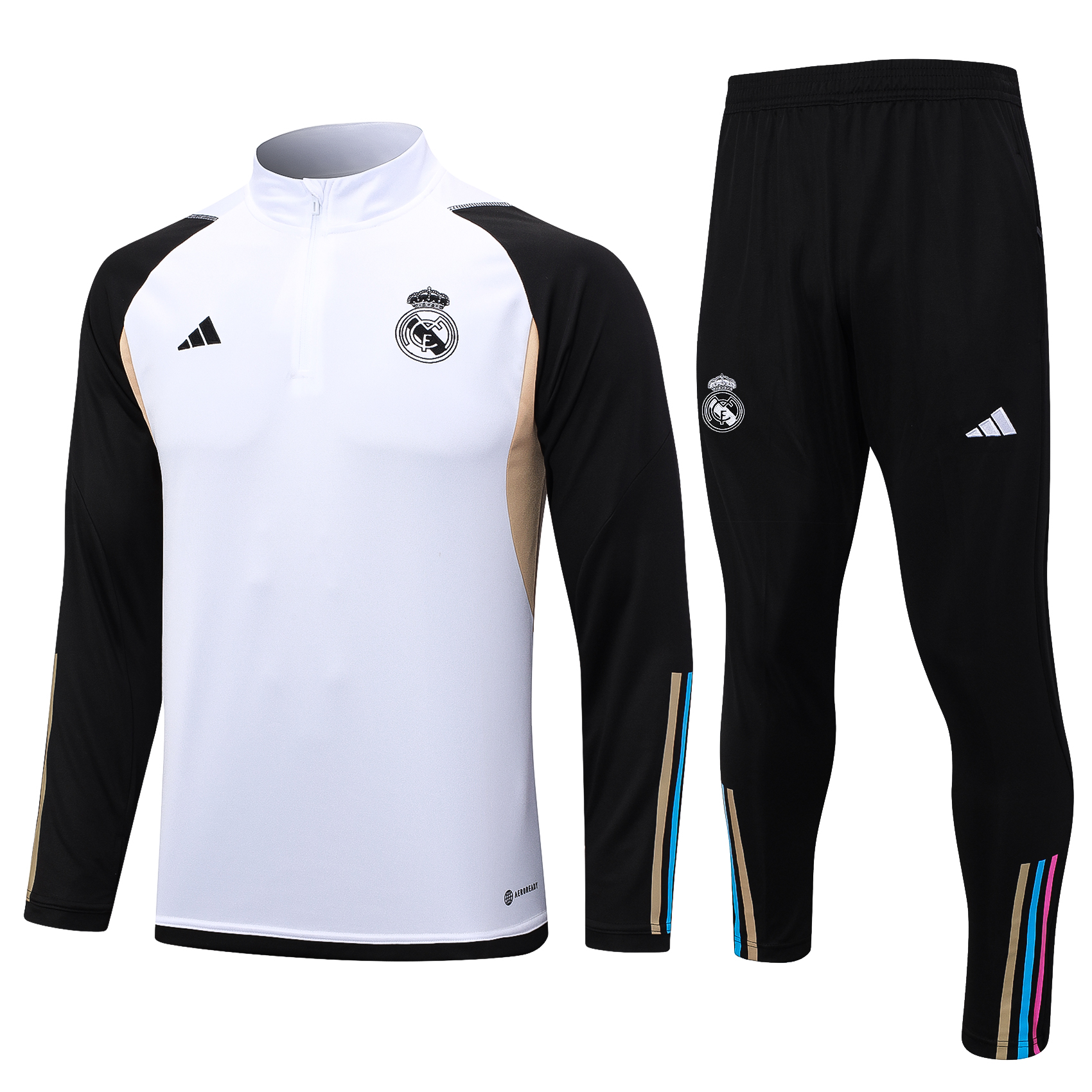 Real Madrid Soccer Sweater Tracksuit White 2023/24