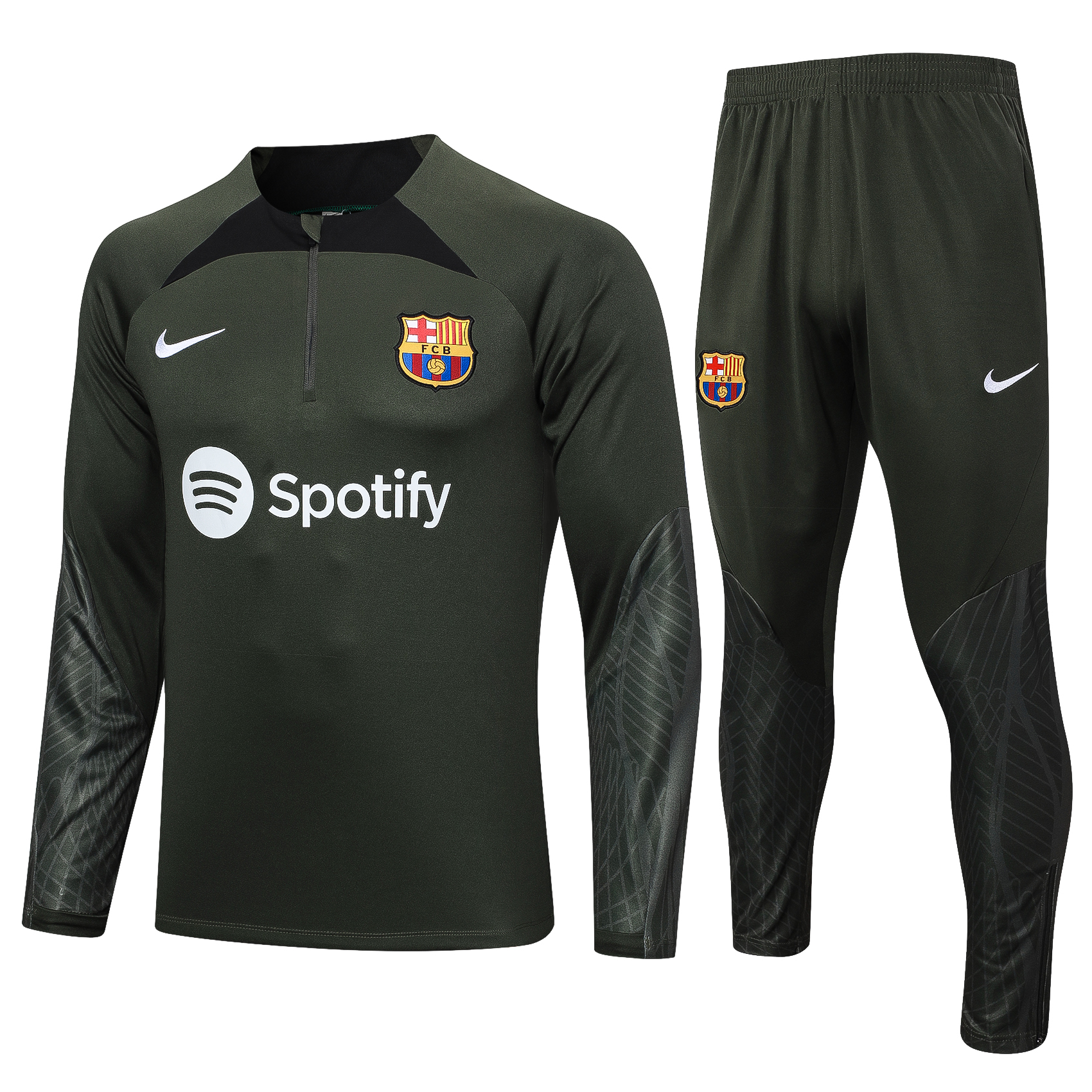 Barcelona Soccer Sweater Tracksuit Dark Green 2023/24