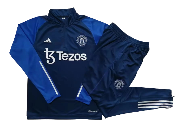 Manchester United Soccer Sweater Tracksuit Dark Blue 2023/24