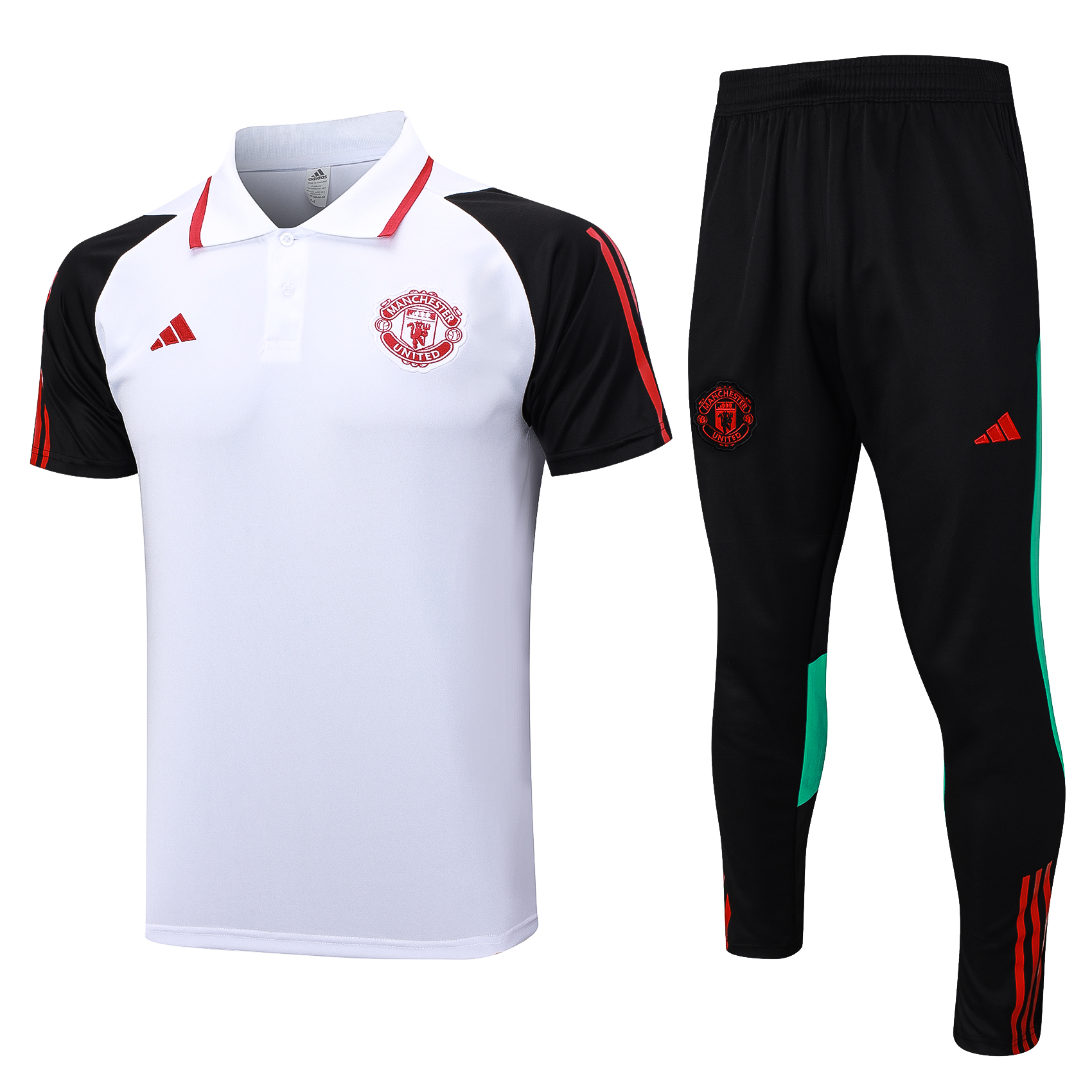 Manchester United Soccer Polo Suit White 2023/24