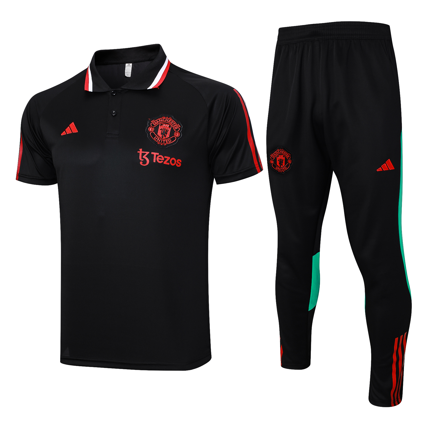 Manchester United Soccer Polo Suit Black 2023/24
