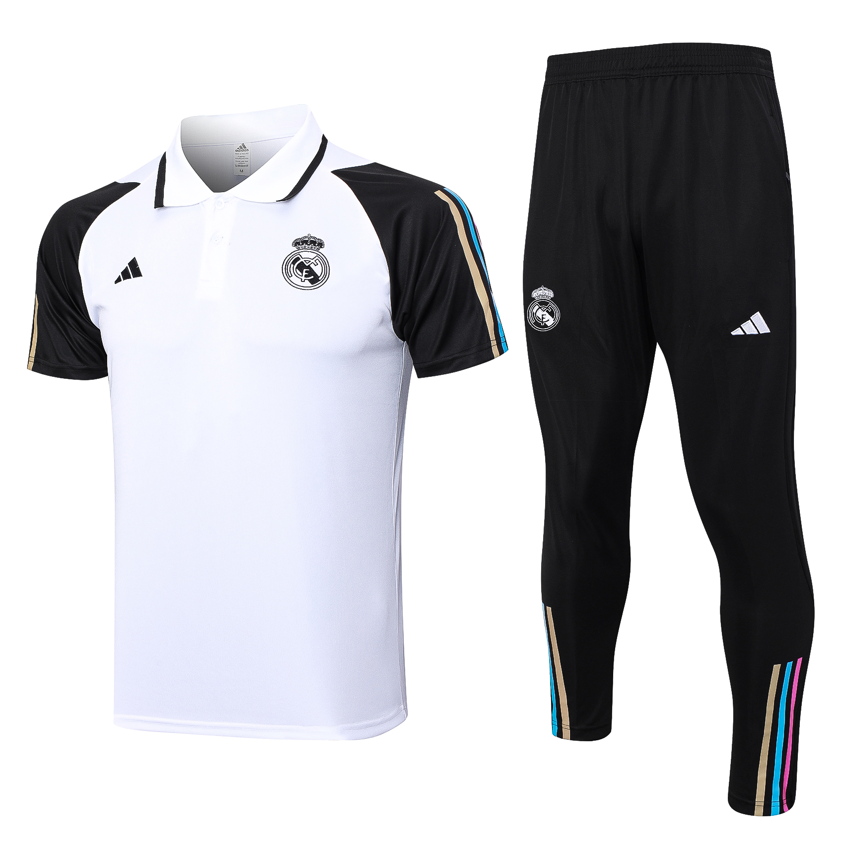 Real Madrid Soccer Polo Suit White 2023/24