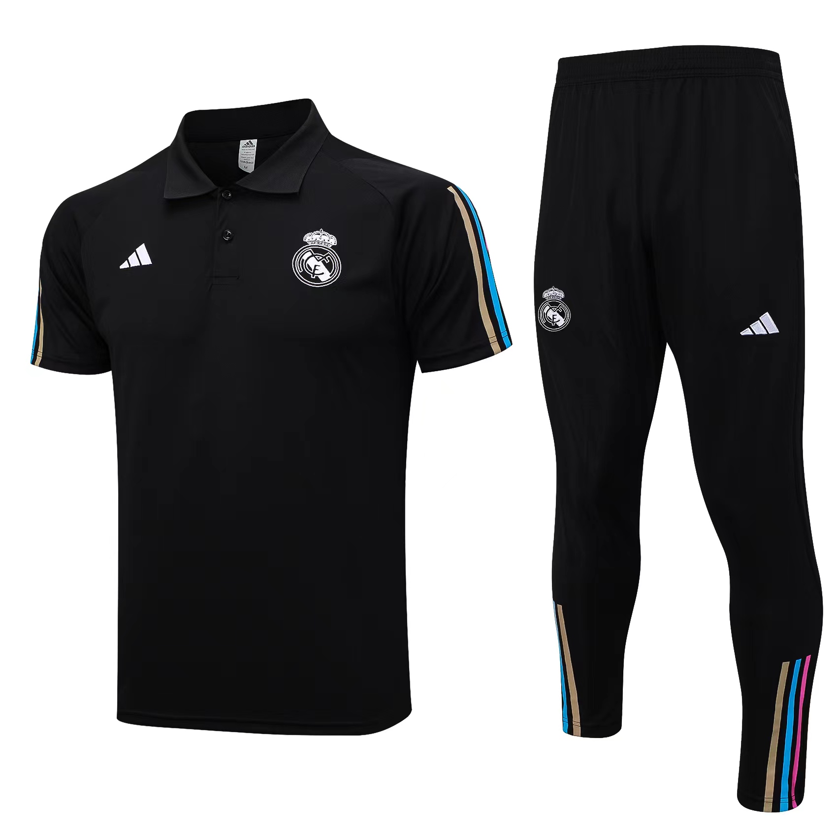 Real Madrid Soccer Polo Suit Black 2023/24