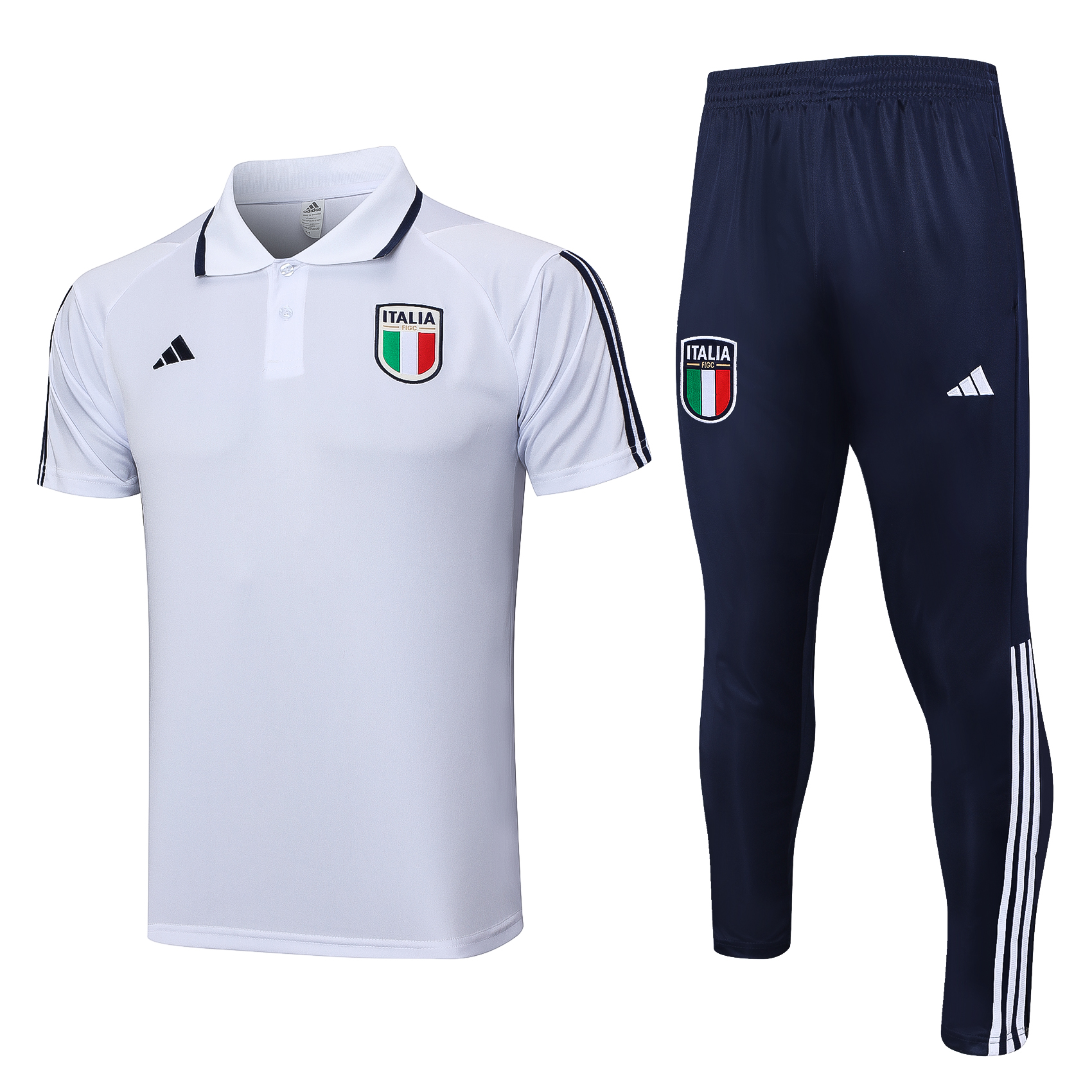 Italy Soccer Polo Suit White 2023/24