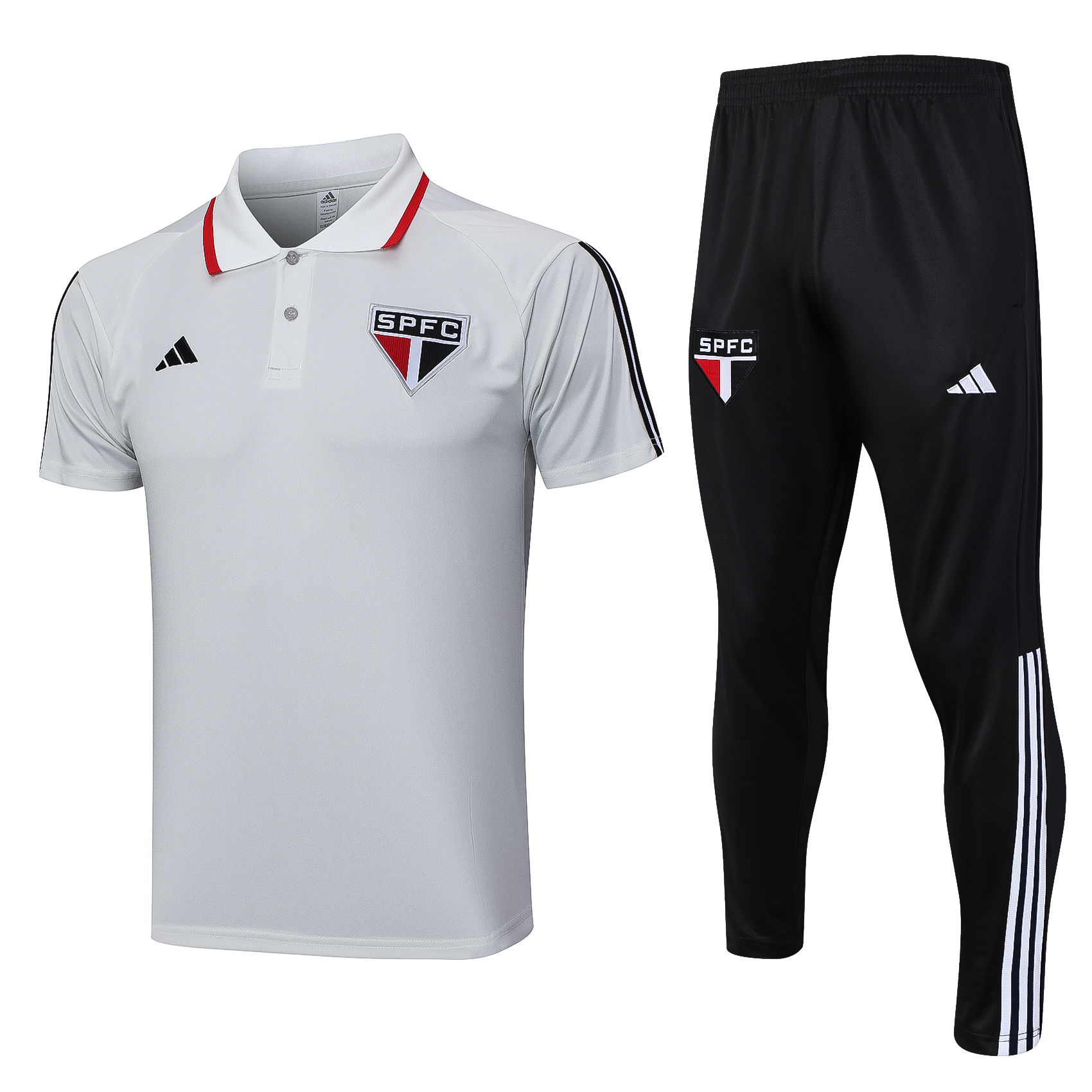 Sao Paulo Soccer Polo Suit Light Grey 2023/24