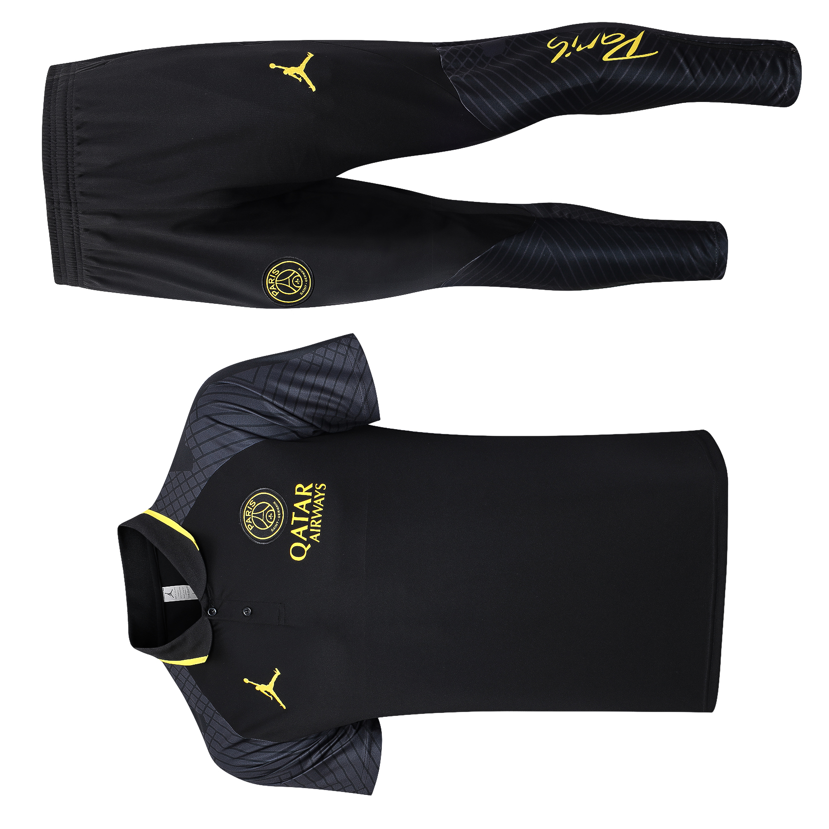 PSG Soccer Polo Suit Black 2023/24