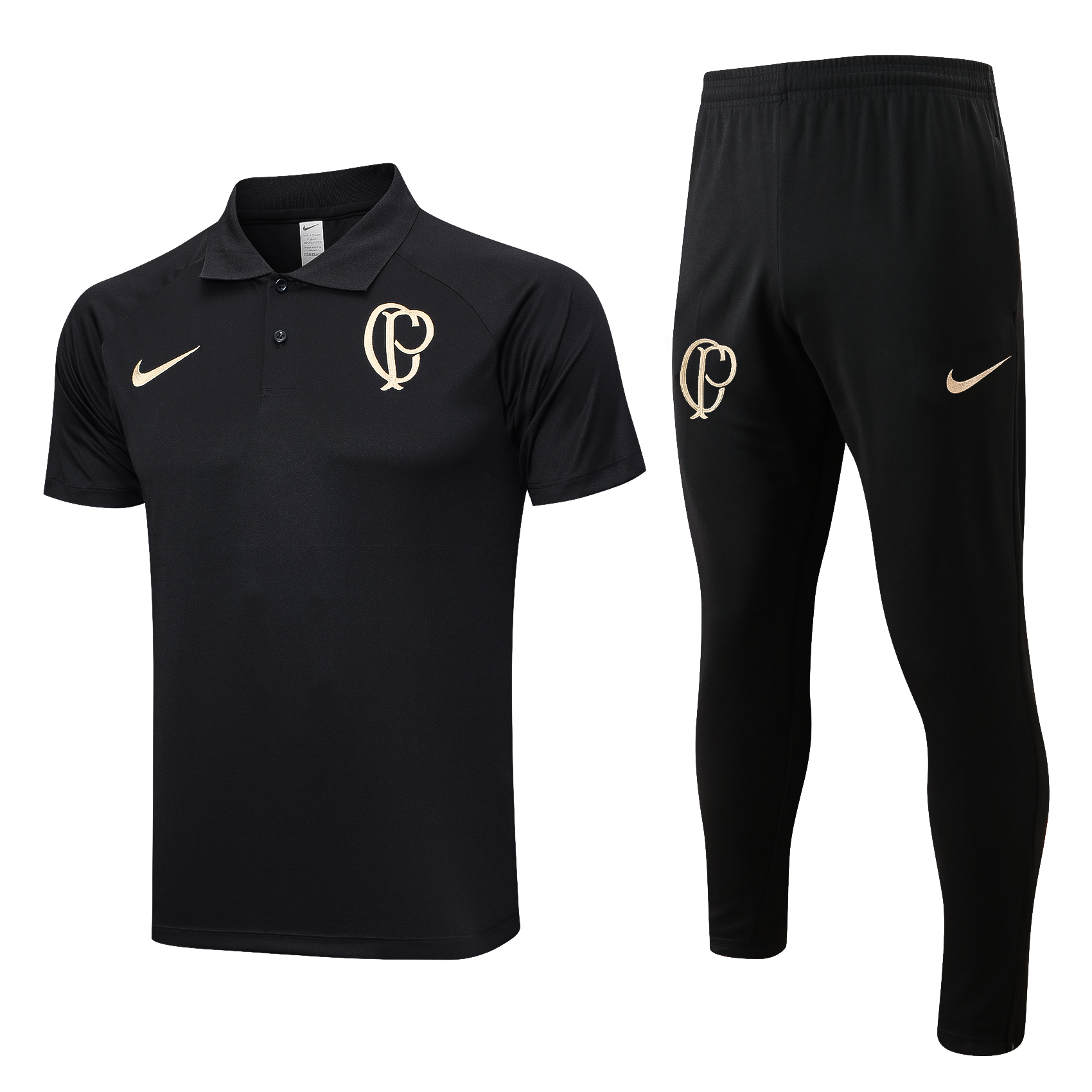 Corinthians Soccer Polo Suit Black 2023/24