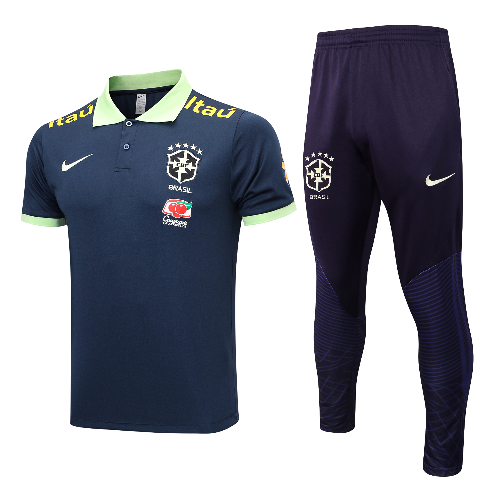 Brazil Soccer Polo Suit Dark Blue 2023/24