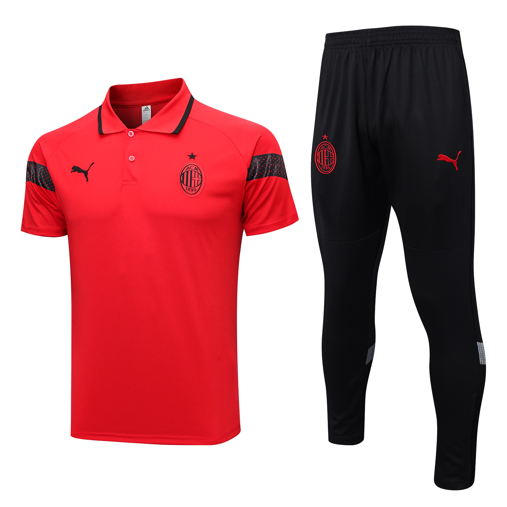 AC Milan Soccer Polo Suit Red 2023/24