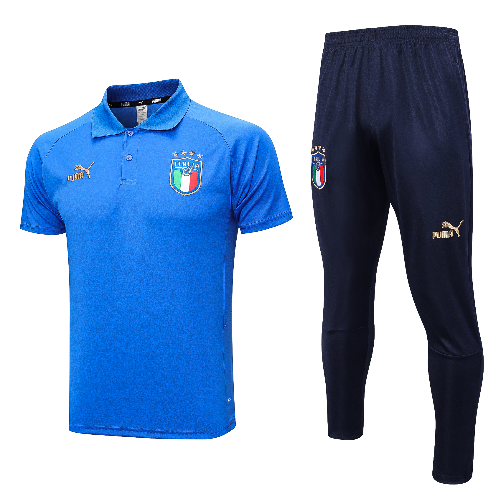 Italy Soccer Polo Suit Blue 2023/24