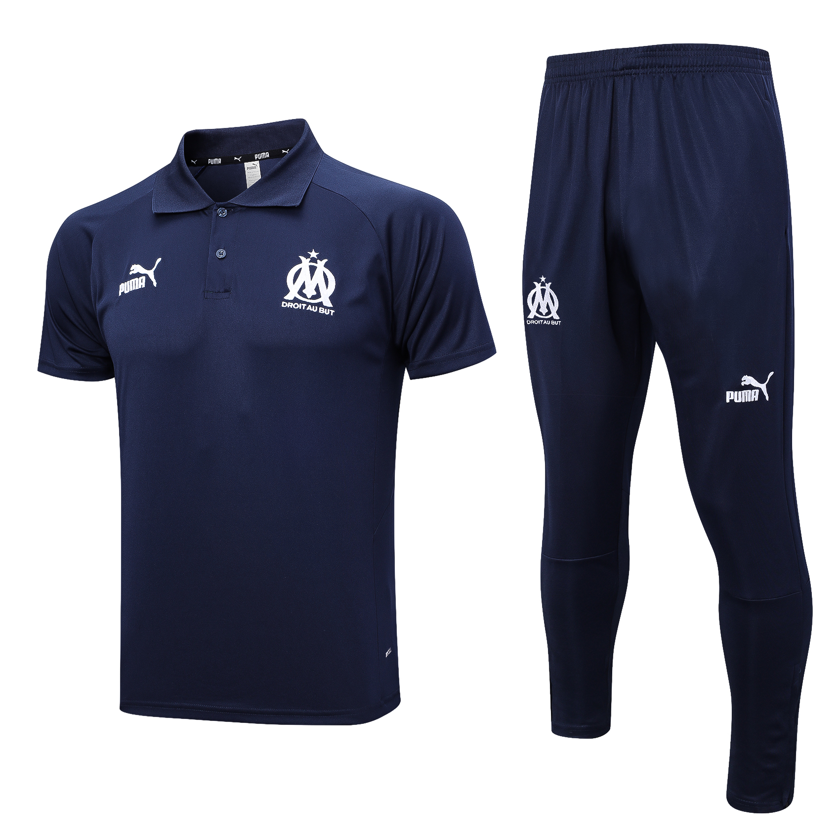 Marseille Soccer Polo Suit Dark Blue 2023/24