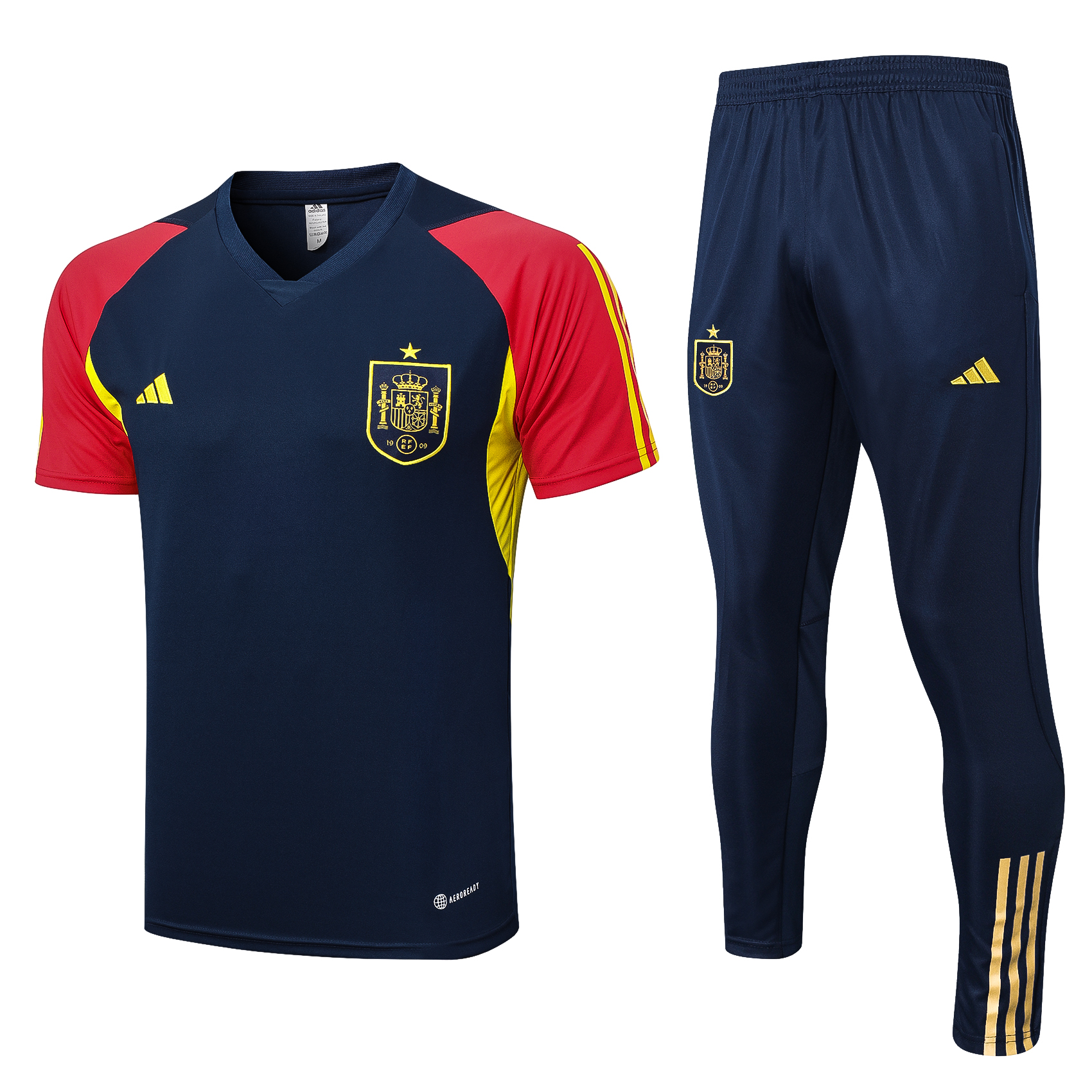 Spain Soccer Polo Suit Dark Blue 2023/24