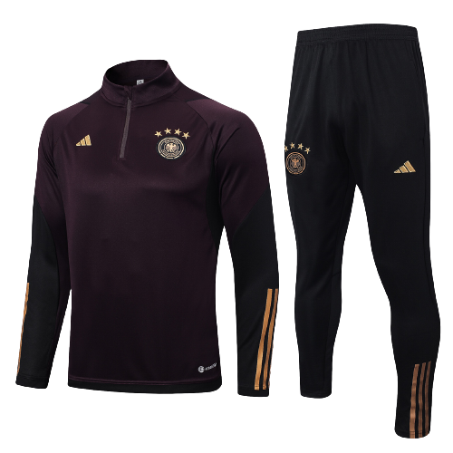 Kids Germany Soccer Sweater Tracksuit Dark Brown 2023/24