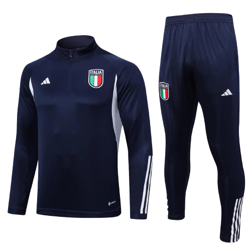 Kids Italy Soccer Sweater Tracksuit Dark Blue 2023/24