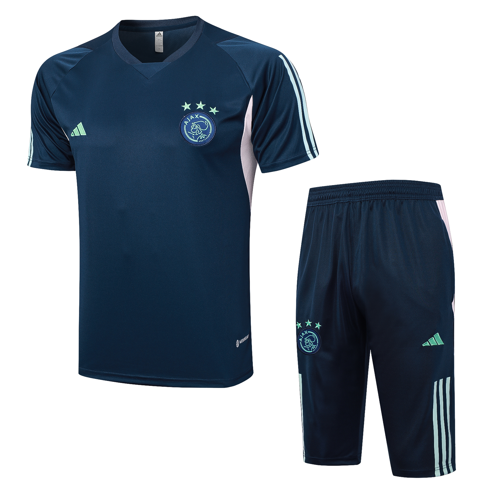 Ajax Soccer Short Sleeve Training Suit Dark Blue 2023/24