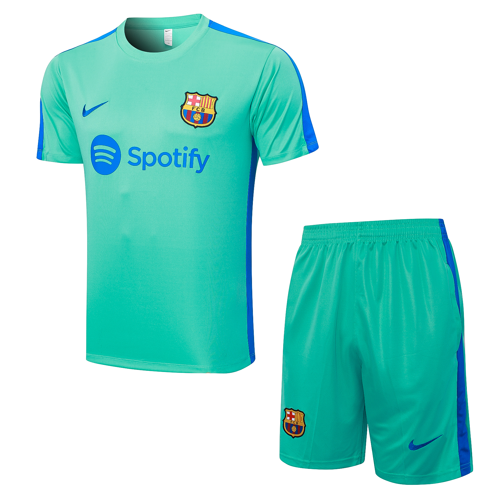 Barcelona Soccer Short Sleeve Training Suit Light Green 2023/24