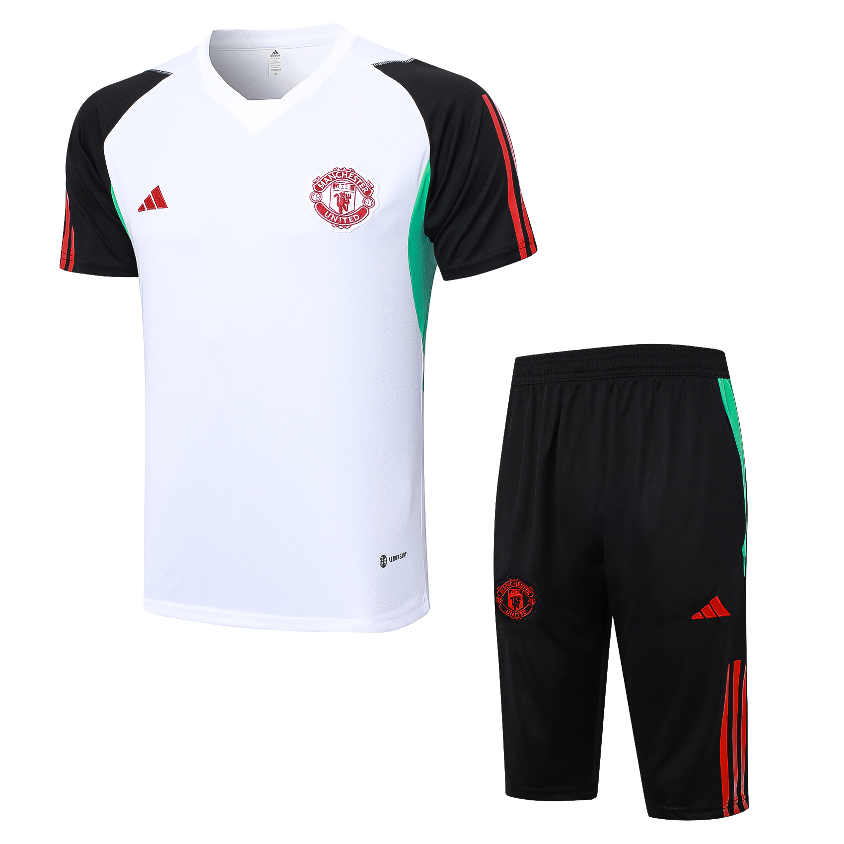 Manchester United Soccer Short Sleeve Training Suit White 2023/24