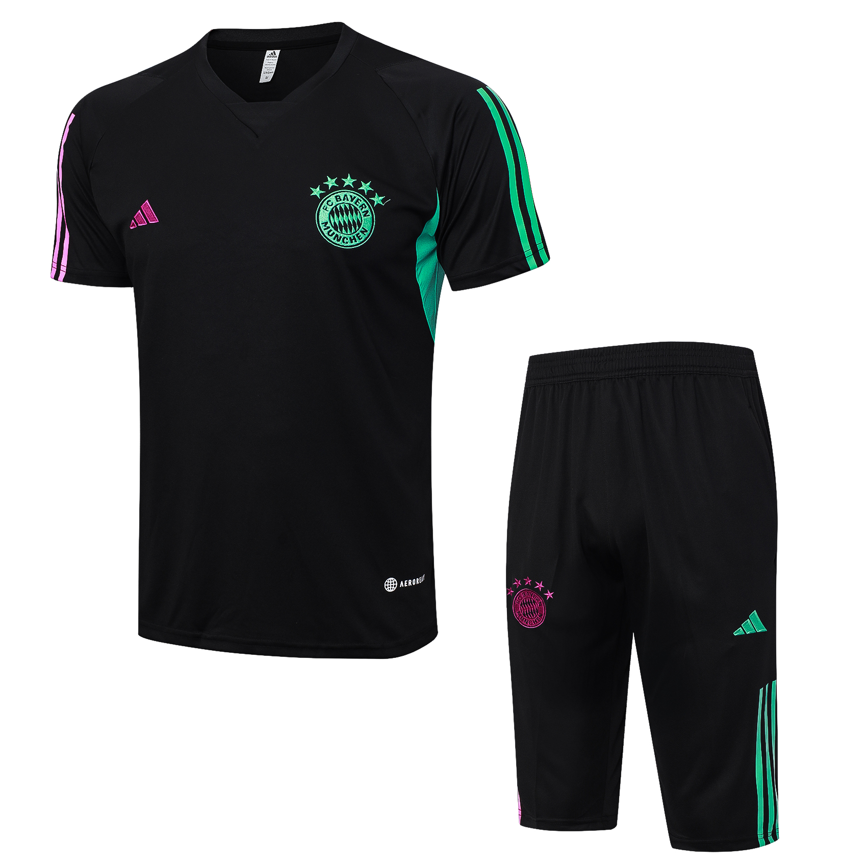 Bayern Munich Soccer Short Sleeve Training Suit Black 2023/24