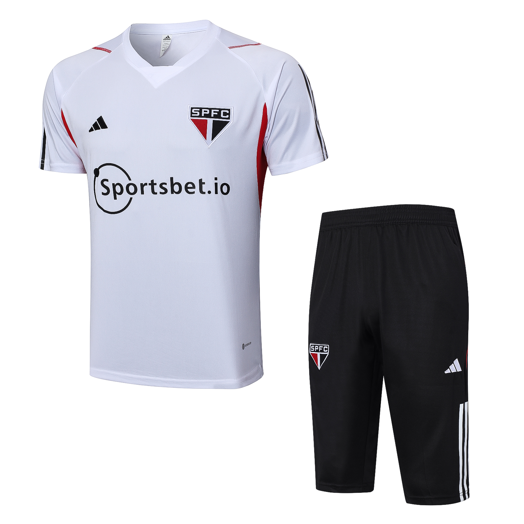Sao Paulo Soccer Short Sleeve Training Suit White 2023/24