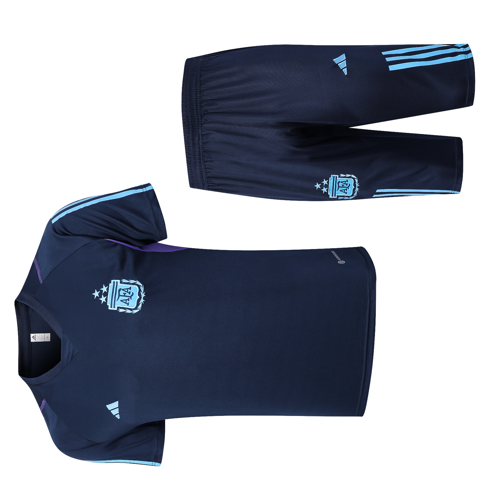 Argentina Soccer Short Sleeve Training Suit Dark Blue 2023/24