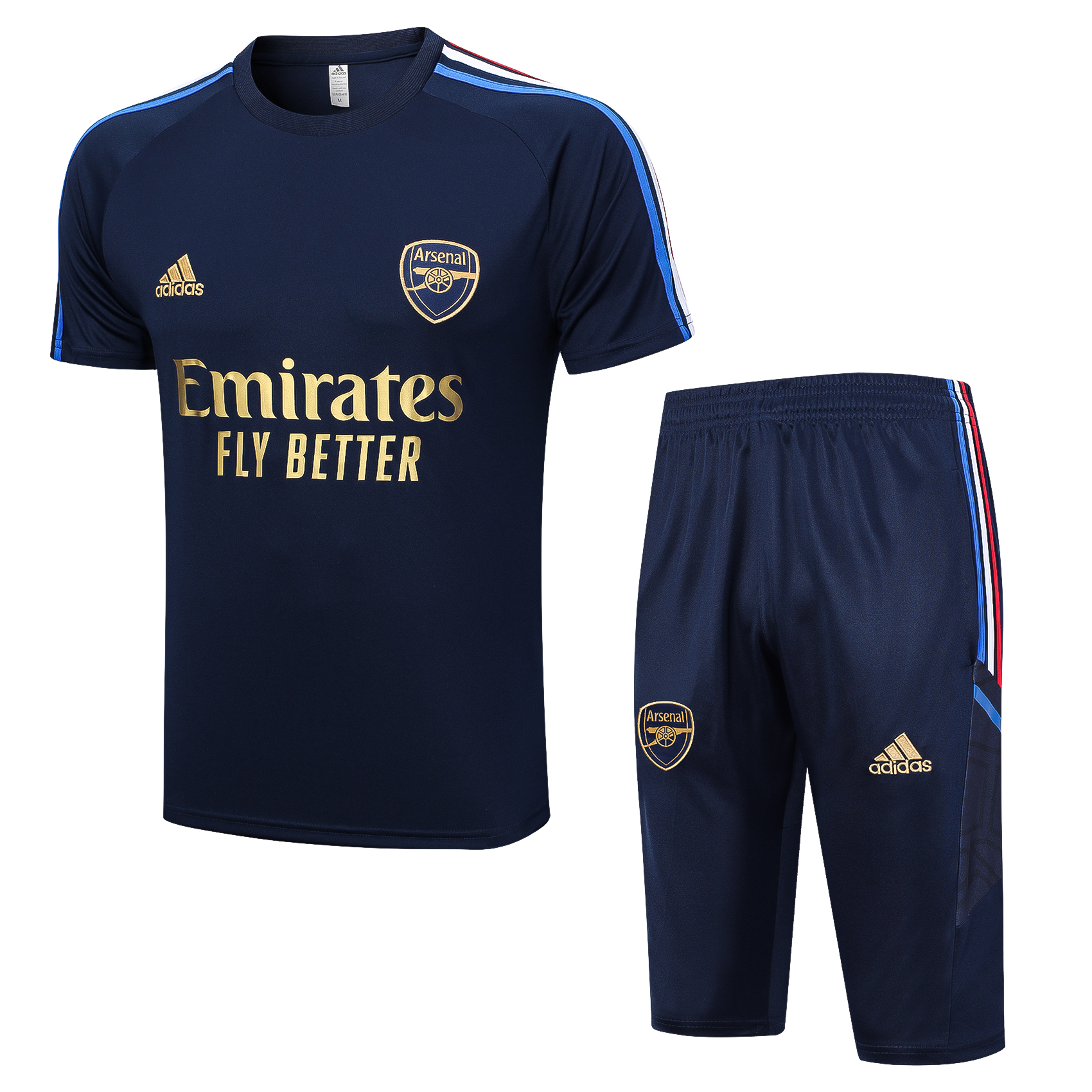 Arsenal Soccer Short Sleeve Training Suit Dark Blue 2023/24