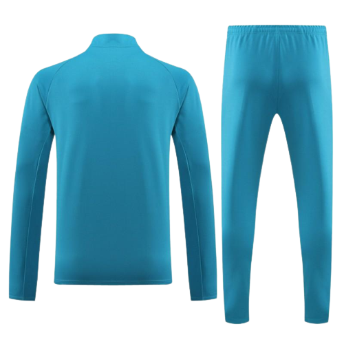 Manchester City Soccer Sweater Tracksuit Blue&White 2023/24