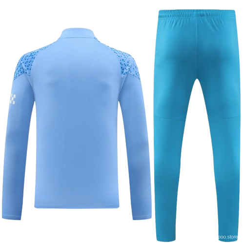 Manchester City Soccer Sweater Tracksuit Blue 2023/24