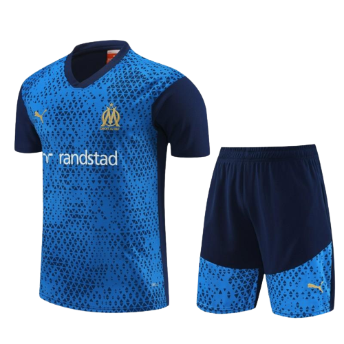 Olympique Marseille Soccer Short Sleeve Training Suit Blue 2023/24