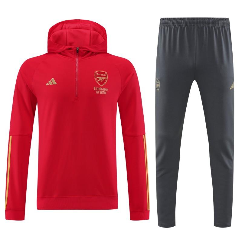 Arsenal Soccer Hoodie Tracksuit Red 2023/24