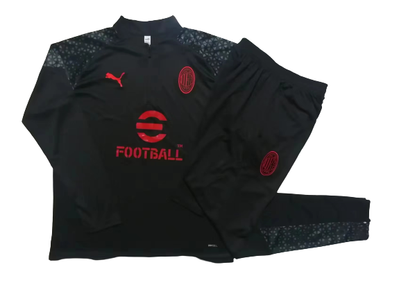 AC Milan Soccer Sweater Tracksuit Black 2023/24