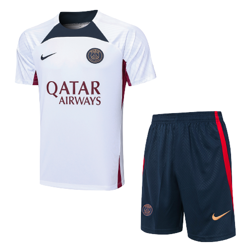 PSG Soccer Short Sleeve Training Suit White 2023/24