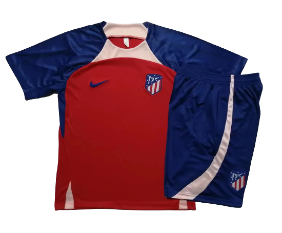 Atletico Madrid Soccer Short Sleeve Training Suit Red 2023/24