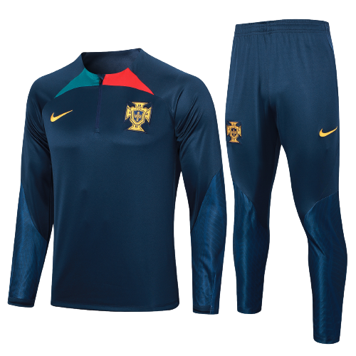 Portugal Soccer Sweater Tracksuit Dark Blue 2023/24
