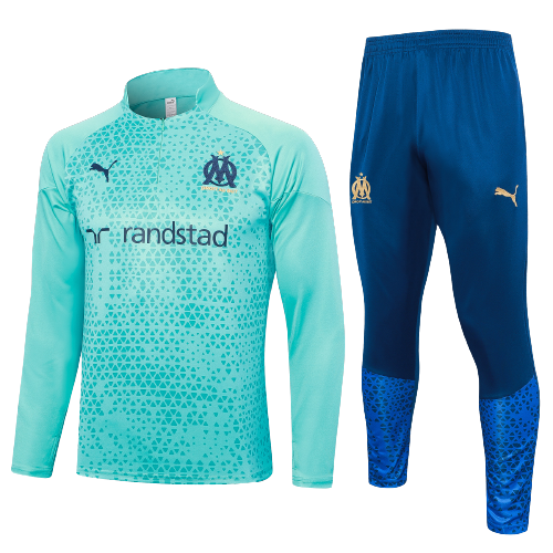 Kids Marseille Soccer Sweater Tracksuit Light Blue 2023/24